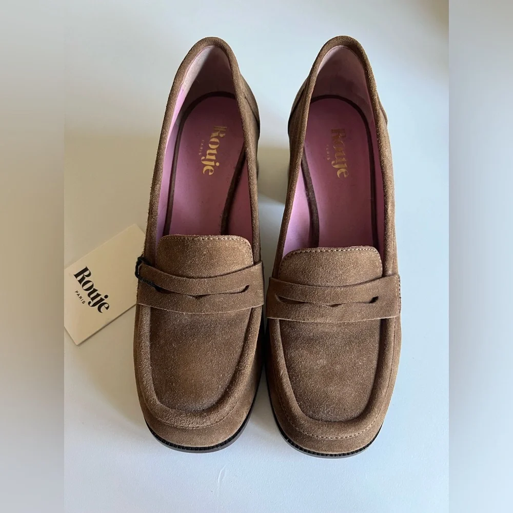 Rouje Heels Mules Tan Suede - Picture 6 of 7